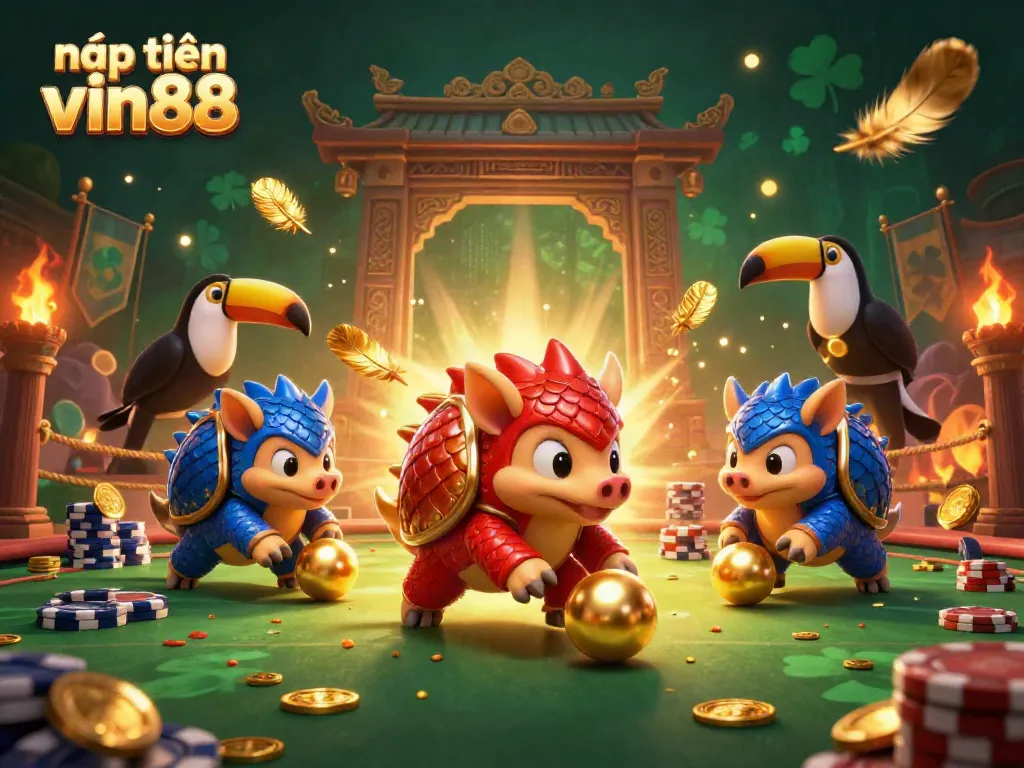 Engage with thrilling nạp tiền vin88 action featuring dynamic pangolin characters in a vibrant casino scene.