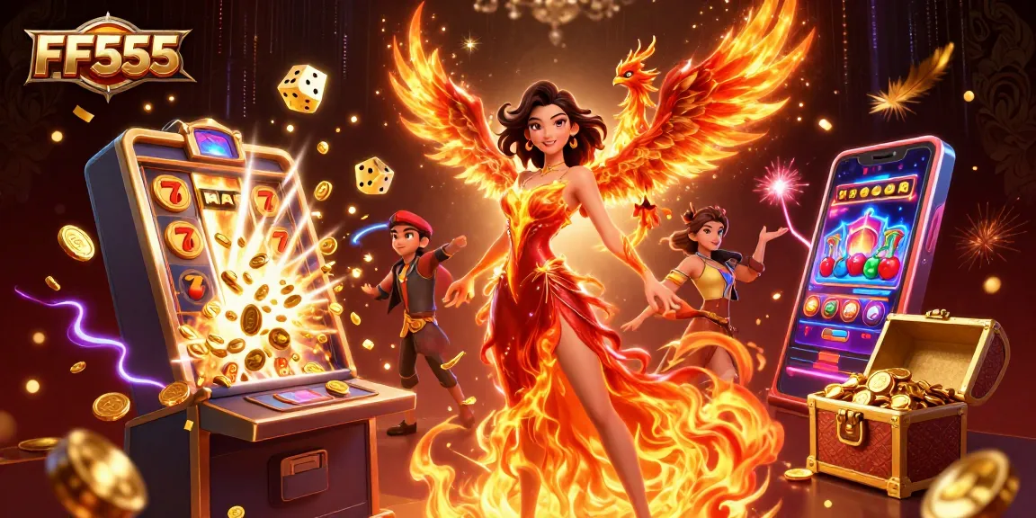 Spin the reels and win at FF555 with vibrant slot machines and energetic game action.