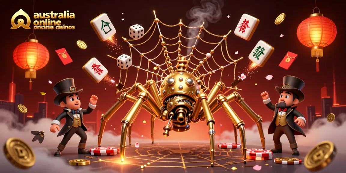 Engage with australia online casinos in a vibrant 3D steampunk setting featuring luck and excitement.