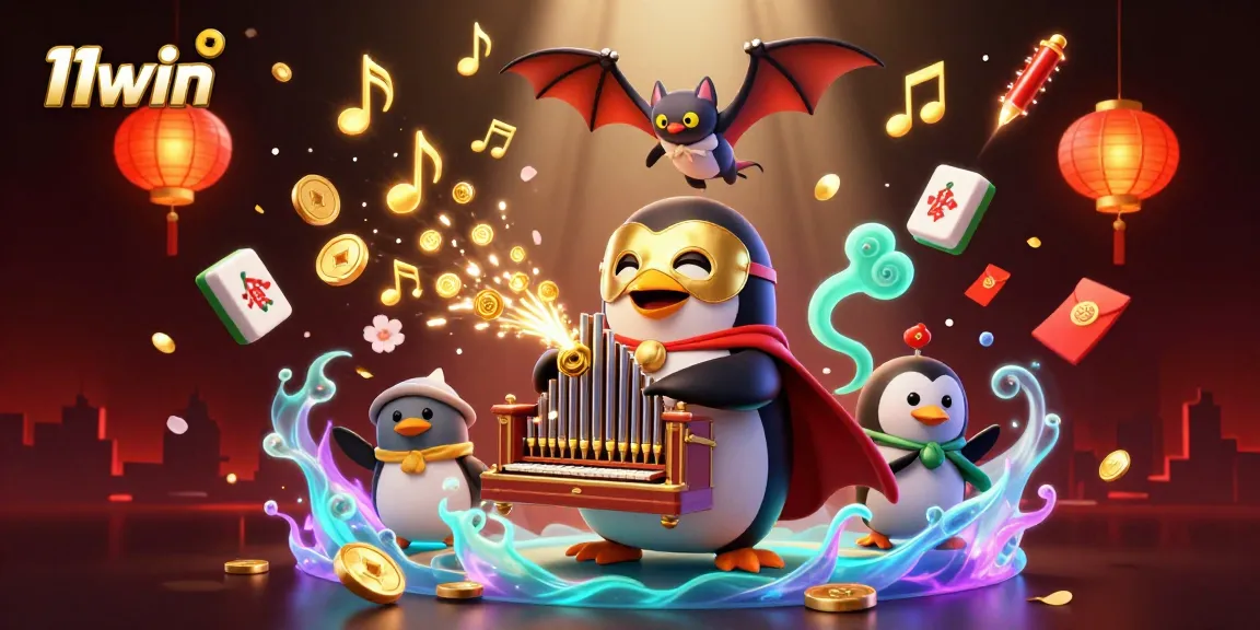 Experience thrilling gaming at 11win with dynamic characters and festive casino elements.