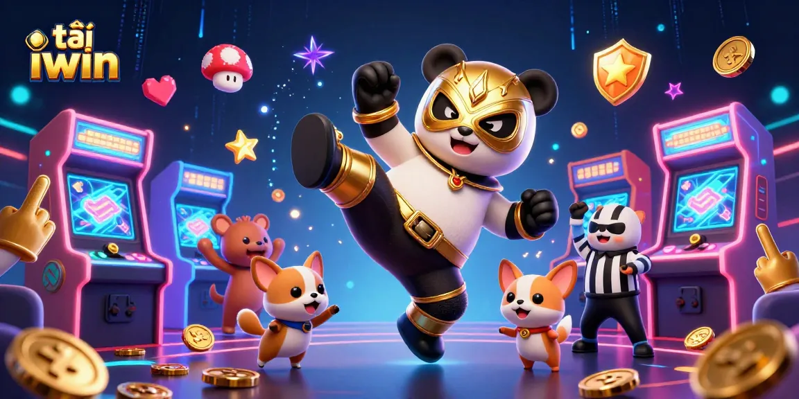 Experience the thrill and excitement while tải iwin with lively scenes of cartoon characters in a festive casino setting.