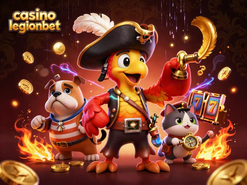 Join the fun at casino legionbet with thrilling pirate-themed slot adventures in a vibrant 3D scene.