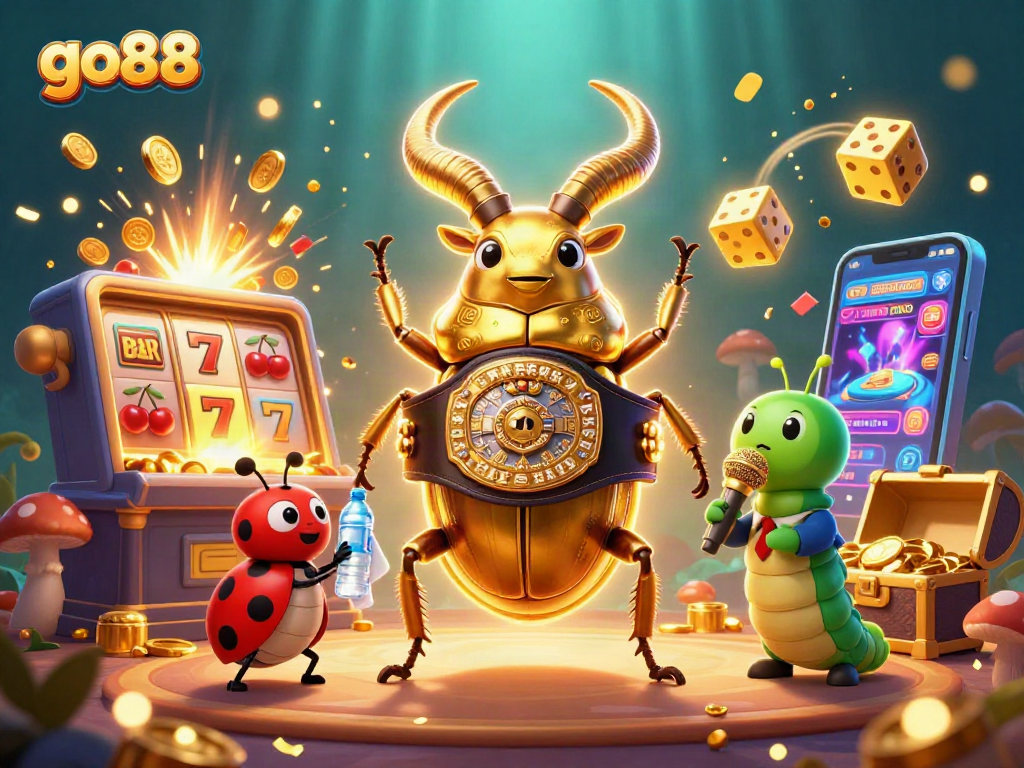 Experience the excitement of go88 with a jackpot explosion of vibrant casino elements and characters.