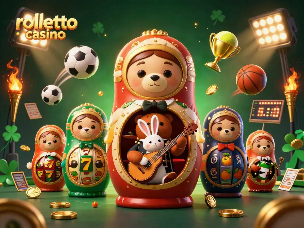 Experience the excitement of rolletto casino with vibrant illustrations of gaming characters and elements.