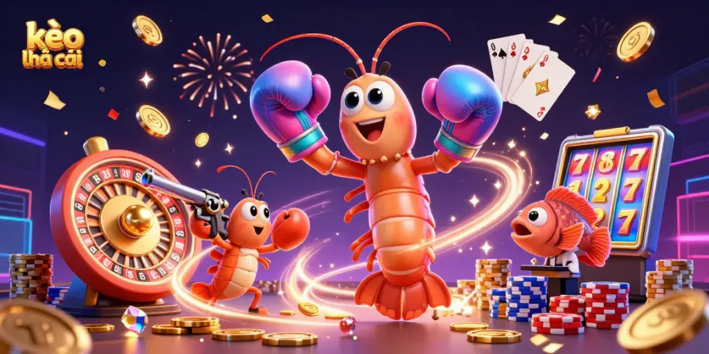 Experience thrilling kèo nhà cái action with vibrant characters and animated casino elements