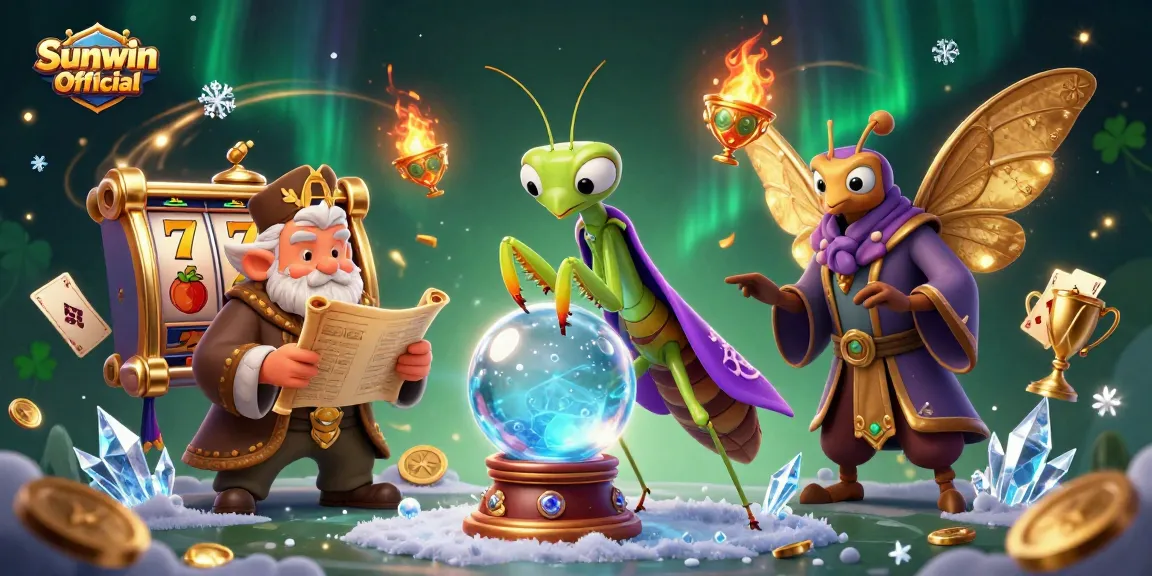 Engage with the Sunwin Official slots experience featuring mystical characters and vibrant gaming elements.