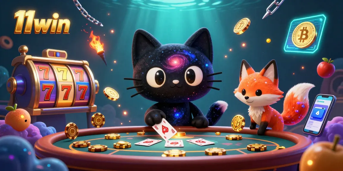 Win big at 11win with animated characters engaging in high-energy cosmic slots!