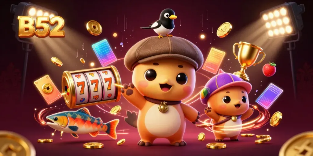 Engage with B52's lively slot gaming experience featuring vibrant characters and dynamic elements.
