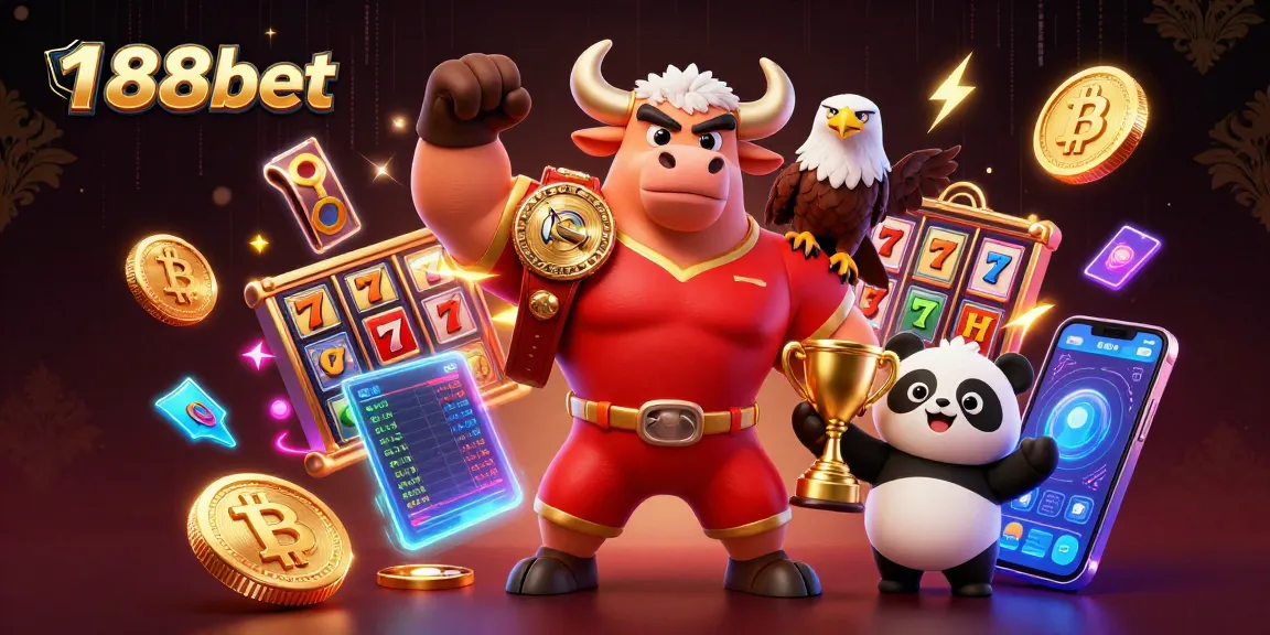 Experience 188bet's thrilling slots with vibrant characters and exciting casino elements.