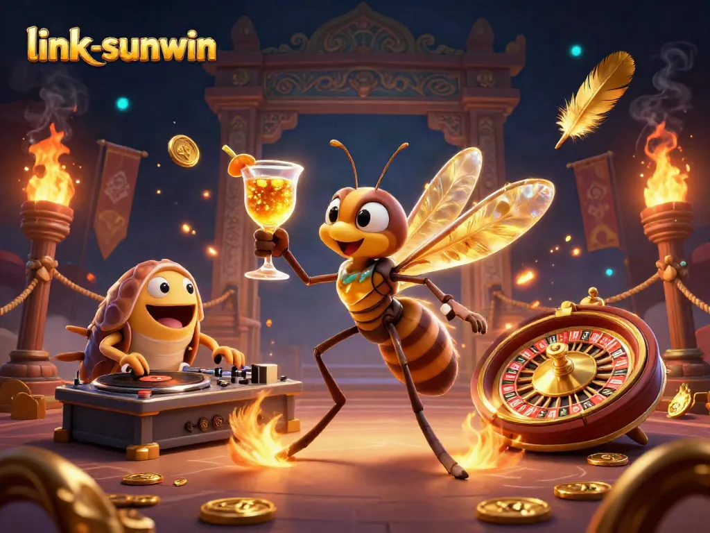 Engage with the vibrant action at link-sunwin, featuring unique casino elements and energetic characters.