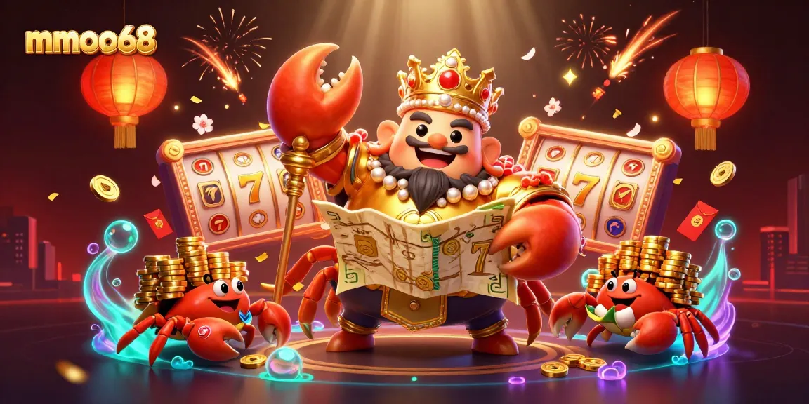 Experience winning thrills with mmoo68's vibrant crab emperor and dynamic slot elements.