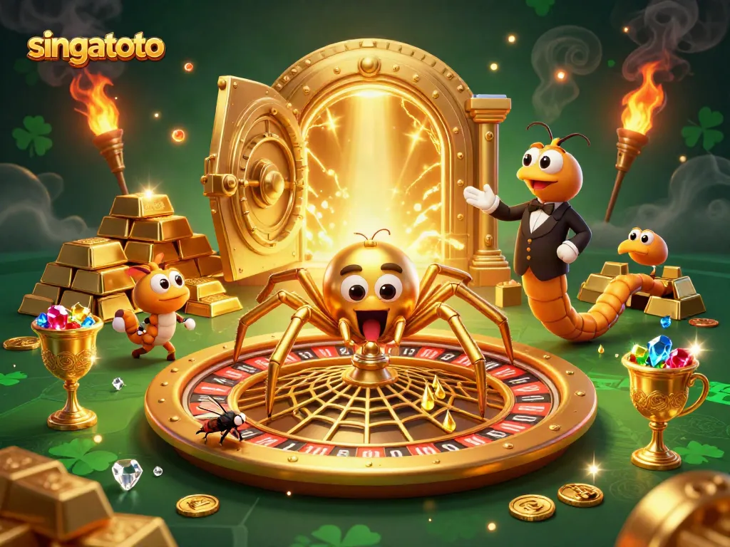 Engage with singatoto's thrilling casino scene featuring vibrant characters and glorious treasures.
