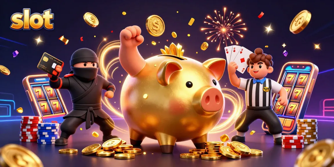 Experience thrilling slot action with a dynamic scene featuring a sumo wrestler, ninja, and referee.